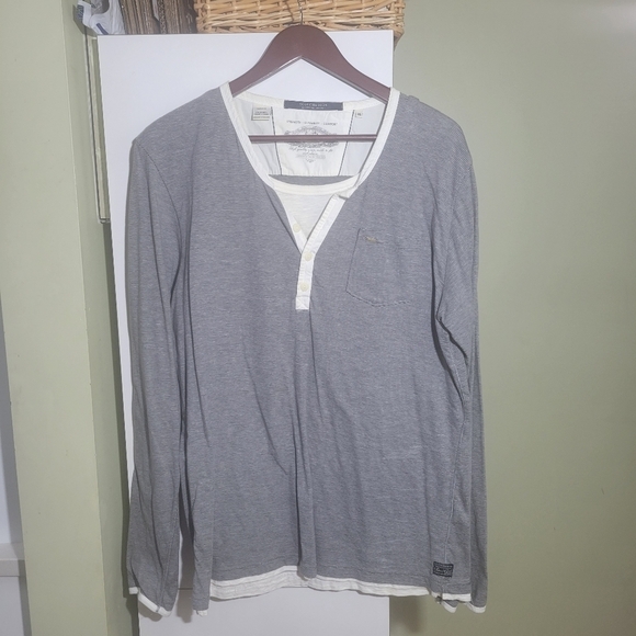 ❤️ 3 for $35 Scotch & Soda  long sleeve striped crew neck henley shirt XL - Picture 4 of 14